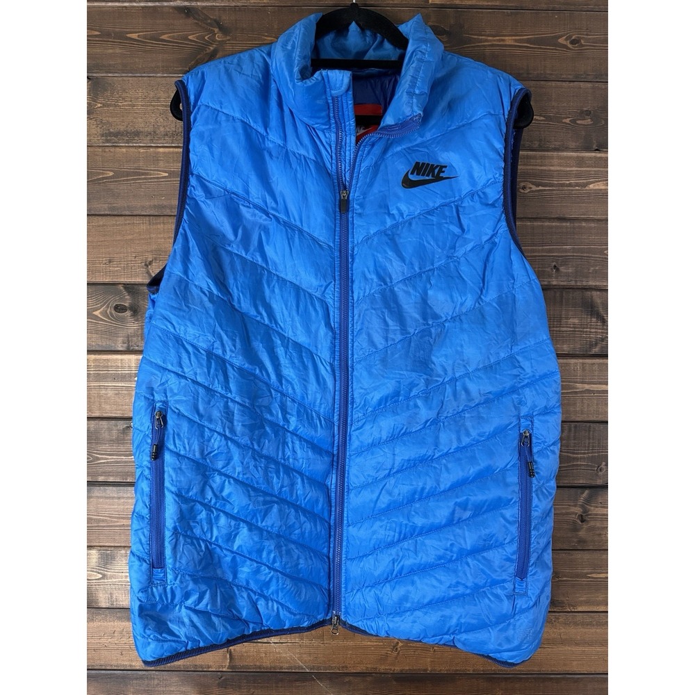 Nike Mens 550 Fill Down Lightweight Puffer Vest Blue Large